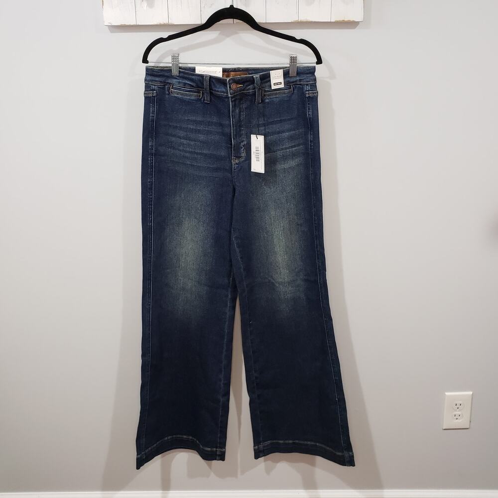 Judy Blue Retro Wide Leg Jeans High Waist Stretch Denim NWT Size 11
